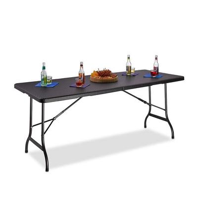 relaxdays Gartentisch klappbar BASTIAN 178 x 74 cm Schwarz Image