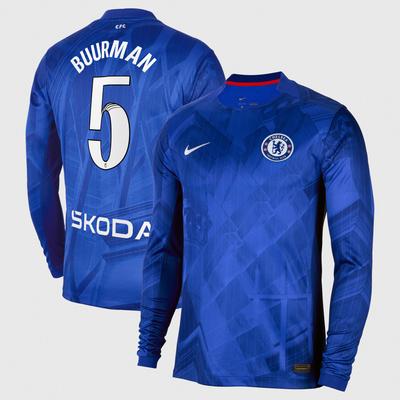Chelsea WSL Stadion Heimtrikot 2025-26 - Langarm mit Aufdruck Buurman 5 Image