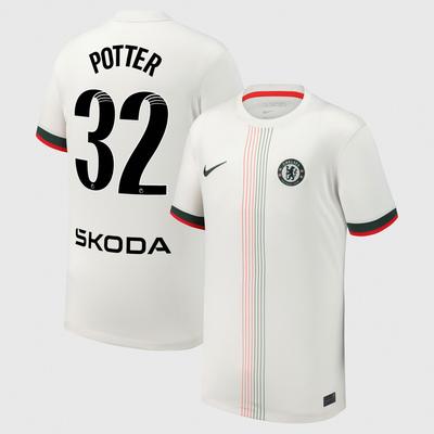 Chelsea WSL Stadion Auswärtstrikot 2025-26 - Kinder mit Aufdruck Potter 32 Image