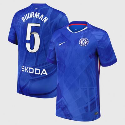 Chelsea WSL Stadion Heimtrikot 2025-26 mit Aufdruck Buurman 5 Image