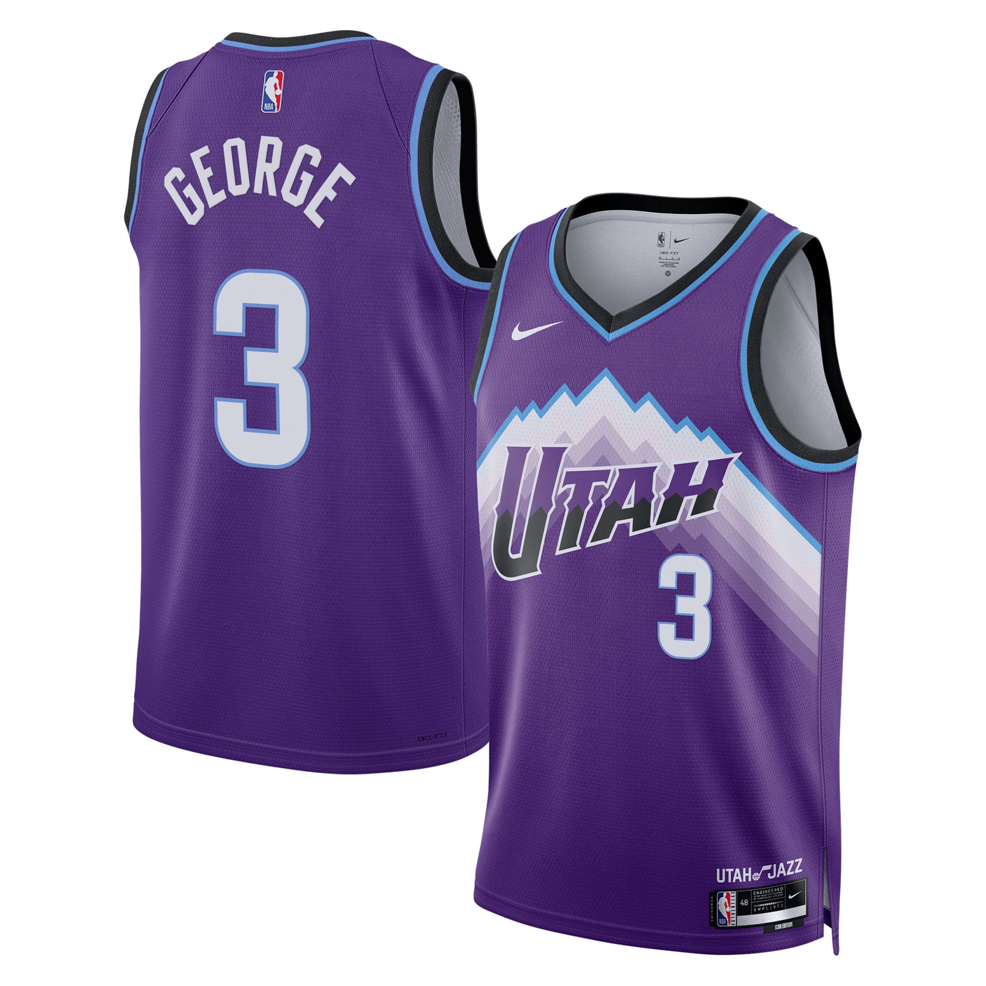 Maillot Nike Réplique Icon Edition Swingman Utah Jazz - Violet - Keyonte George - Jeune - unisexe Taille: M (10/12)