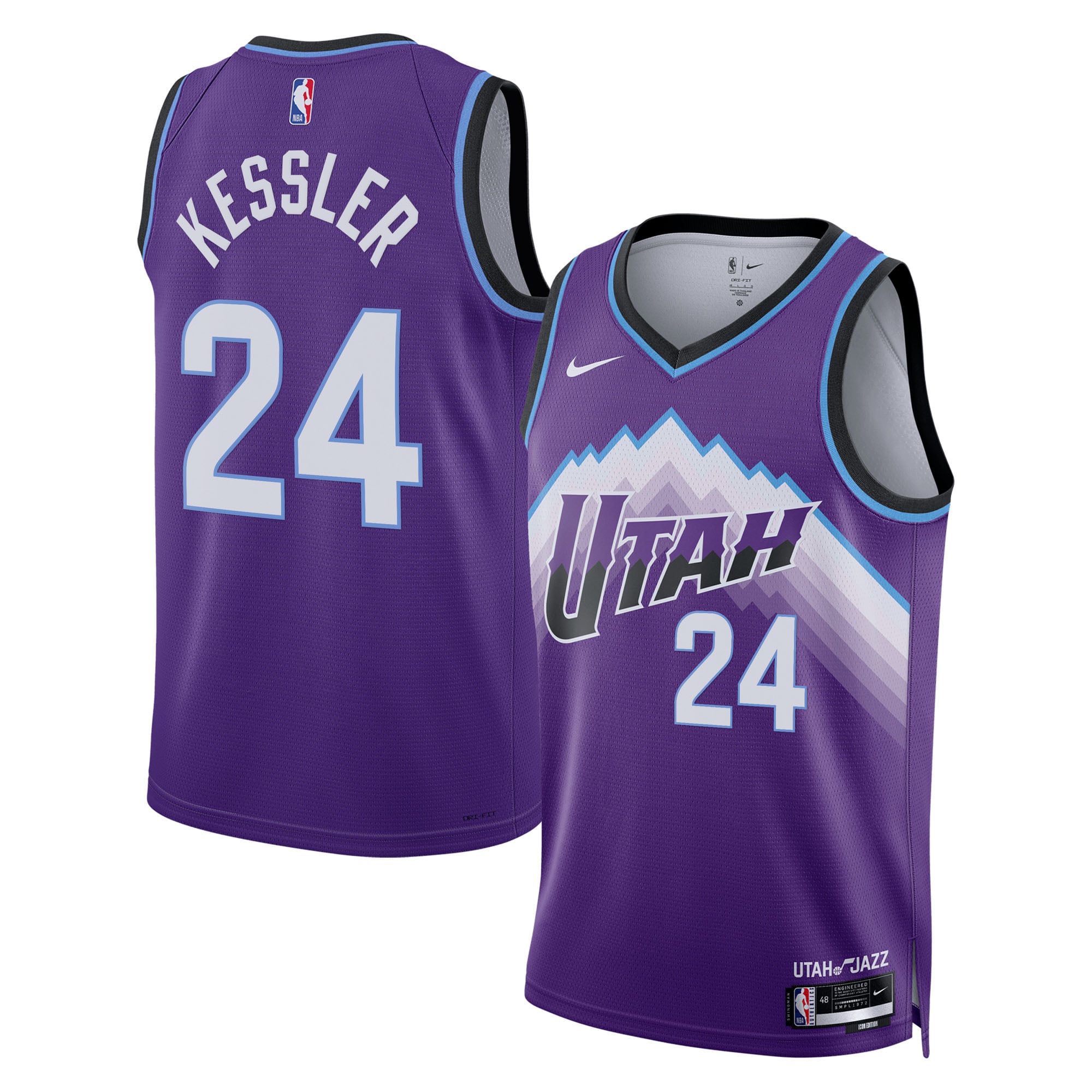 Maillot Nike Réplique Icon Edition Swingman Utah Jazz - Violet - Walker Kessler - Jeune - unisexe Taille: M (10/12)