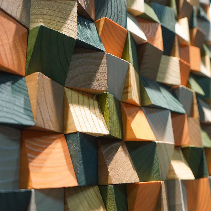 Panneau de diffuseur acoustique en bois, diffuseur sonore géométrique 3D pour Home cinéma, autocollant de papier peint mural adhésif
