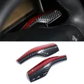 Copertura di protezione del cambio del volante in vera fibra di carbonio per Tesla Model 3/Y colonna per auto decorazione della copertura della manopola del cambio in fibra di carbonio