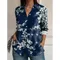 2025 Camicia da donna Fiore Camicetta elegante attiva Camicetta con collo a bavero Camicie a maniche lunghe da donna Abbigliamento donna Abbigliamento femminile