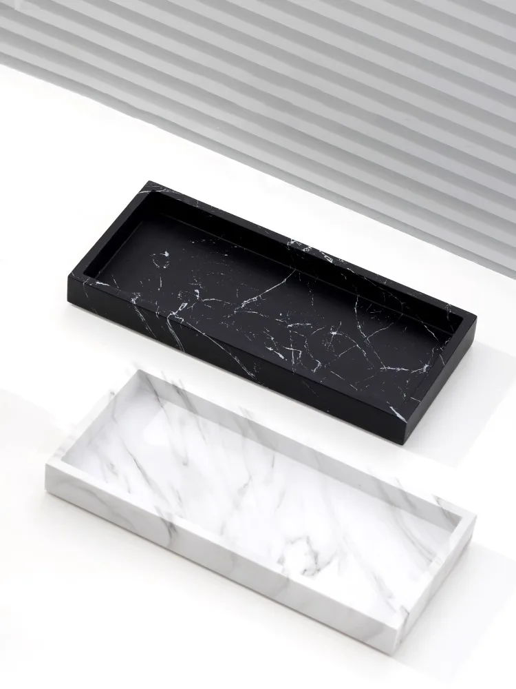 Plateau en marbre naturel de Style nordique, support de rangement pour évier de salle de bains, tasse de dents, plateaux de tasses de bain de bouche, accessoires de salle de bains, décoration de la