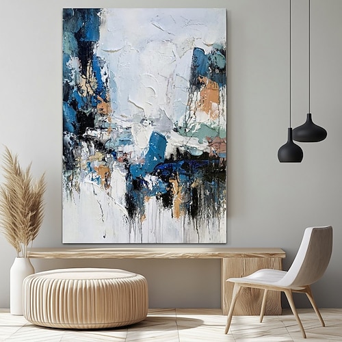 handgemachtes Messer Farbblock Ölgemälde auf Leinwand abstrakte Textur dekorative Poster große Wandkunst Bild moderne Wohnkultur Wohnzimmer Büro Geschenk Image