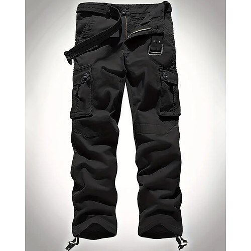 Herren Cargo-Hosen Hose Knöpfe Mehrere Taschen Einfach tragbar Outdoor Täglich Campen und Wandern Mode Klassisch Schwarz Armeegrün Image