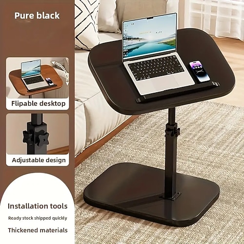 tragbarer Laptop-Schreibtisch/Nachttisch/verstellbarer Schreibtisch/um 360 Grad drehbarer kleiner Beistelltisch/Sofa-Couchtisch/geeignet für Wohnzimmer, Schlafzimmer, Badewanne, Badezimmer, Image