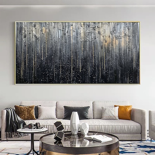 handgemachtes originales Minimalismus-Kunst-Ölgemälde auf Leinwand abstrakte Wandkunst für Wohndekoration mit gespanntem Rahmen ohne Innenrahmen Image