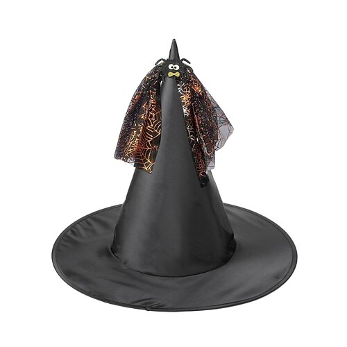 Kinder Mädchen Hüte Kappen Süß Party Halloween Hut Patchwork Silber Schwarz Image