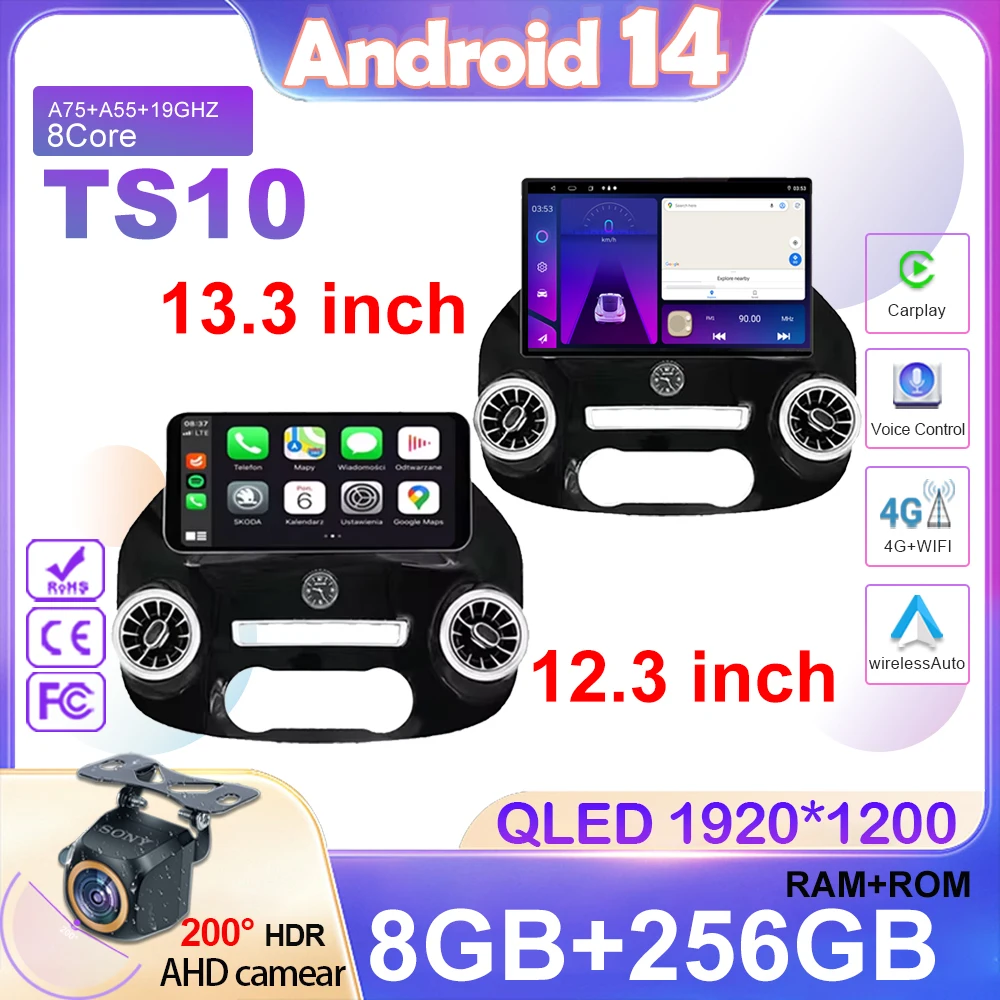 12 Zoll Android 14 für Mercedes Vito W447 2013-2015 Autoradio 5g WLAN Stereo Multimedia Player GPS Navigation 2014*2022 1920 CPU Image