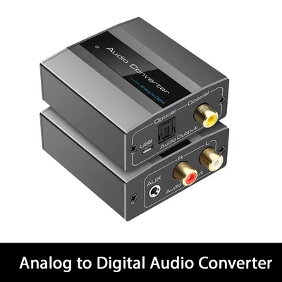 Analog to Digital Audio Converter to Optical with Optical Cable Audio Digital Toslink and Coaxial Audio Adapter 3.5mm Audio ﻿
