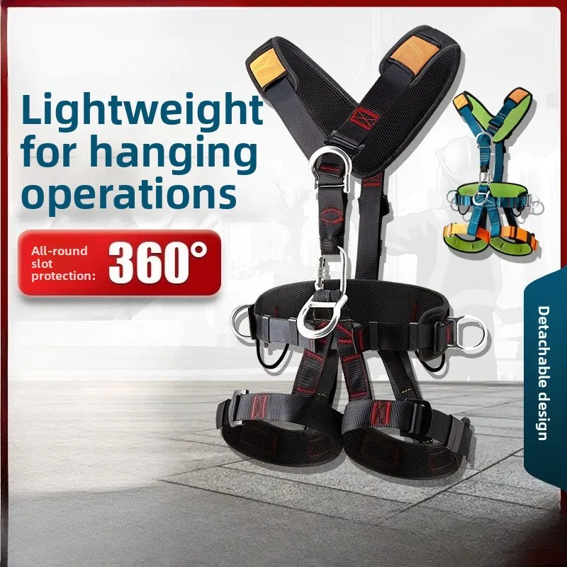 Arbeitssicherheitsgurt für große Höhen, Ganzkörper-Fünf-Punkt-Sicherheitsgurtseil, Outdoor-Klettern, Training, Bau, Schutzausrüstung Image