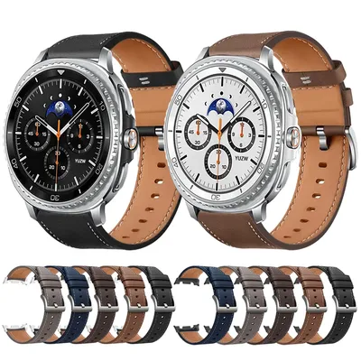 Leder-Uhrenarmbänder für Samsung Galaxy Watch 8 Classic 46 mm Handgelenk-Armband Correa für Samsung Watch 8 40 mm 44 mm Smartwatch-Band