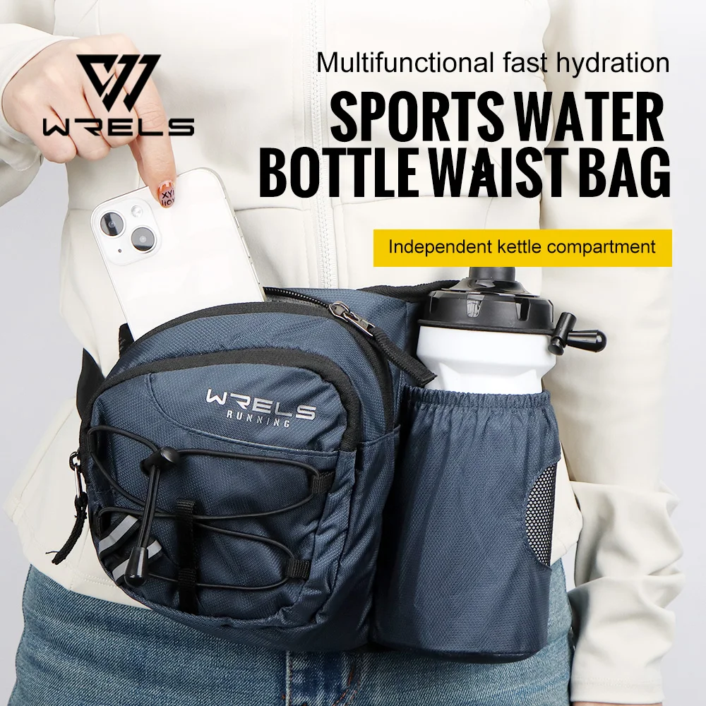 WRELS Gürteltasche, wasserdichte Sport-Gürteltasche, leichte Hüfttasche, Flaschenhalter, verstellbare Gürteltasche, Laufen, Marathon, Bauchtasche Image