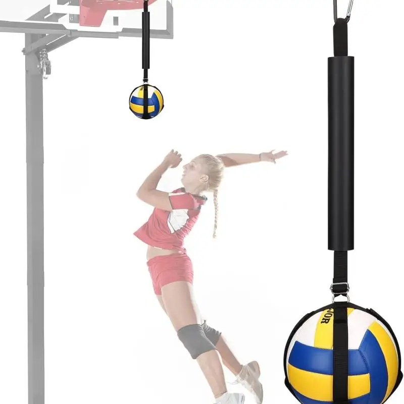 Black Volleyball Jumping Trainer Adjustable Hanging Height Assisting Device Spin Belt Throwing And Spiking Ball Training Belt
