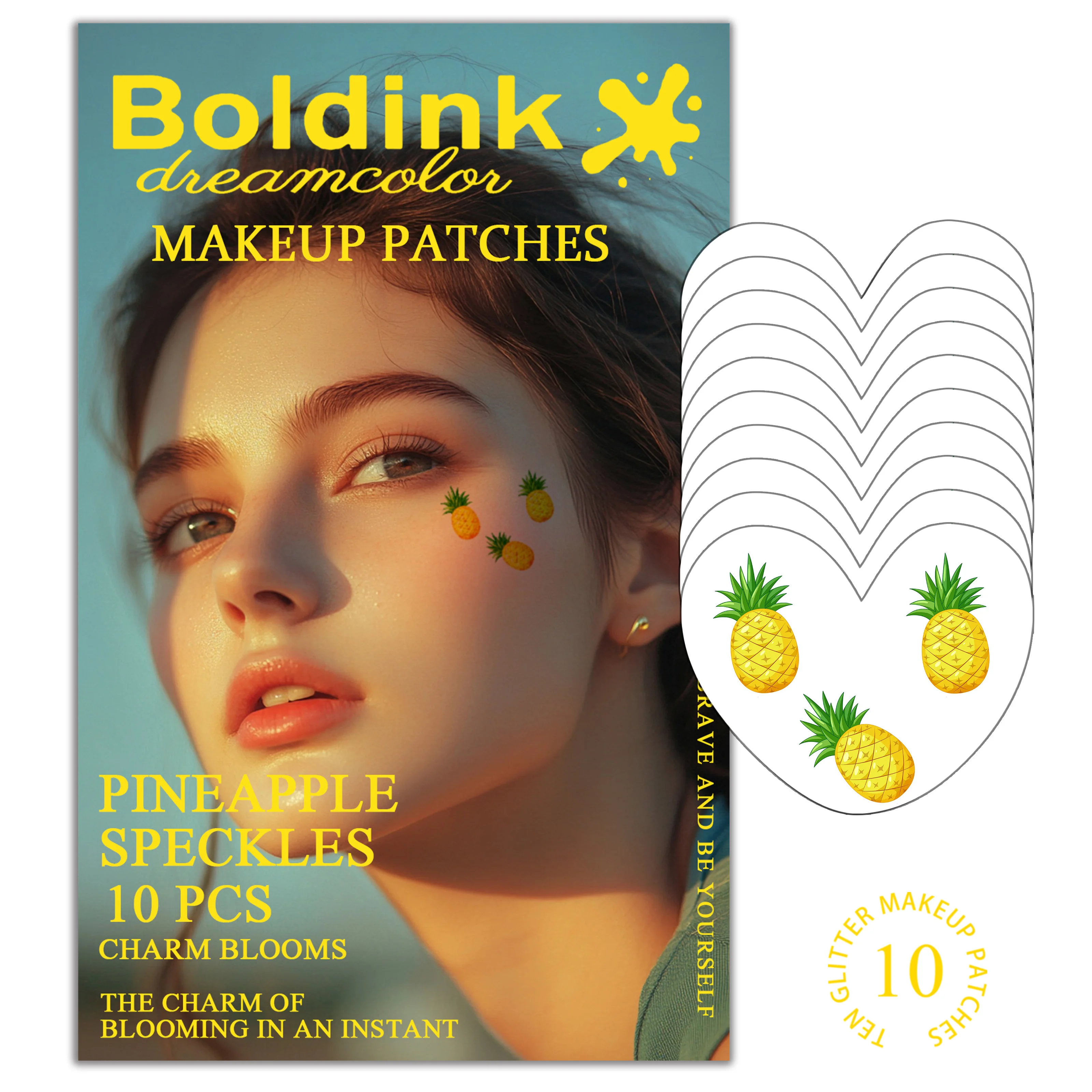 Boldink Pineapple Makeup Patch – Summer Sweetheart | Party Musik Festival Make-up-Tool 10St Image