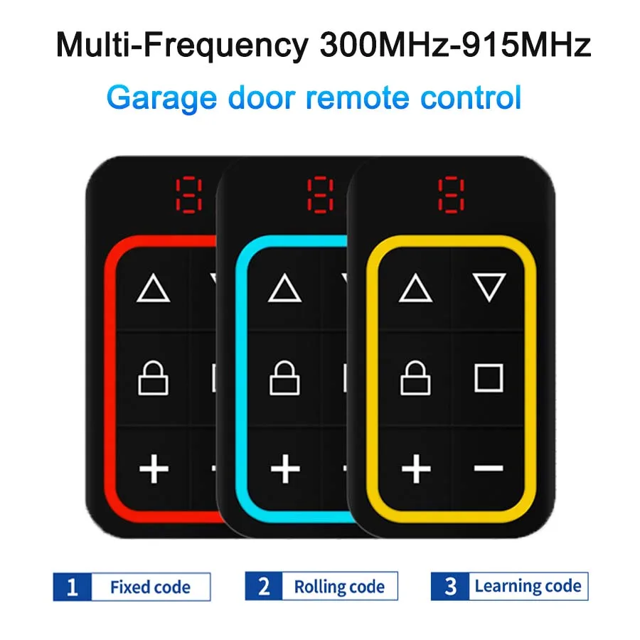 Multi Frequency 300-915MHZ Universal Garage Remote Control Duplicator 8 Channels Garage Door Remote Multi Brand Remote Control