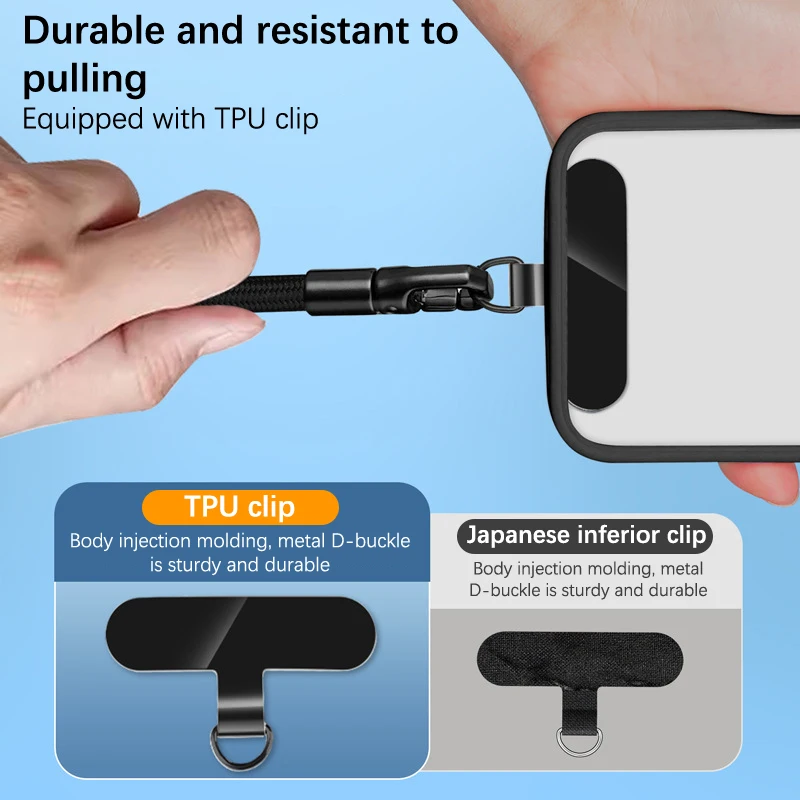 Lanyard – Verstellbarer Handy-Gurt-Clip-Halter für alle Handyhüllen, 7 mm dick (Hals, Schulter und Umhängetasche/Handgelenk) Image
