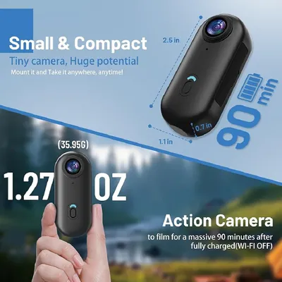 Magnetic POV 4K Ultra Mini Action Cam Wireless WiFi Wearable Camera YouTube Influencers Pocket Vlog Recorder HD Travel Bodycam