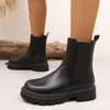 Neue Herbst Winter Luxus Stiefel Frauen Plattform Braun Schwarz Beige Weiß Stiefeletten für Frauen Pelz Kurze Chunky Punk Gothic Schuhe