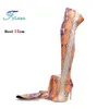 12 cm Stiletto Winter Schlangenleder Muster Overknee Stiefel Für Frauen Zurück Zip Lange Schuhe Schlankes Bein Sexy Oberschenkel High Heels größe 45