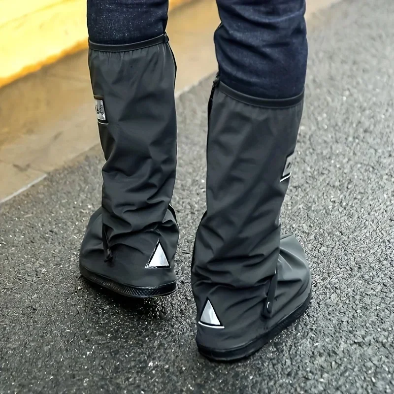 Verdickte High-Tube-Schuhüberzüge für Herren, wasserdichte, rutschfeste Regenstiefel, Damen-Schuhüberzüge mit mittlerer Wade für regnerische Tage, Amagi Image