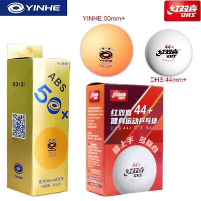DHS 44mm+ Table Tennis Balls ABS New Material Large Size Training & Fitness Ping Pong Balls 6PCS/BOX Table Tennis Ball with Seam