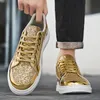 Neue glänzende Glitzer-Turnschuhe für Herren, vulkanisierte Schuhe 45, 46, Herren-Designer-Punk-Hip-Hop-Schuhe, männliche Mode, glitzernde Turnschuhe, Bling-Tennis