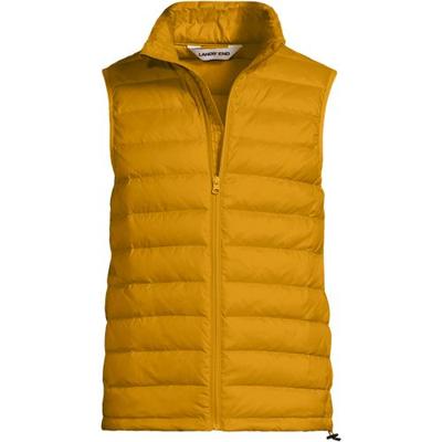 Wanderweight Down Ultralight Packable Gilet, Men, size: 38-40, regular, Yellow, Polyester/Nylon/Down, by Lands' End