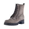 Schnürstiefelette GABOR "Gabor Stiefelette Veloursleder", Damen, Gr. 38, braun (grau, braun), Veloursleder, casual, Schuhe