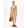 Strickkleid TOMMY HILFIGER "SOFT WOOL HALF SL F&F POLO DRESS", Damen, Gr. XS (34), N-Gr, safari canvas heather, Feinstrick, Obermaterial: 100% Wolle, meliert, casual, kurz, Kurzarm, Kleider, aus reiner Wolle