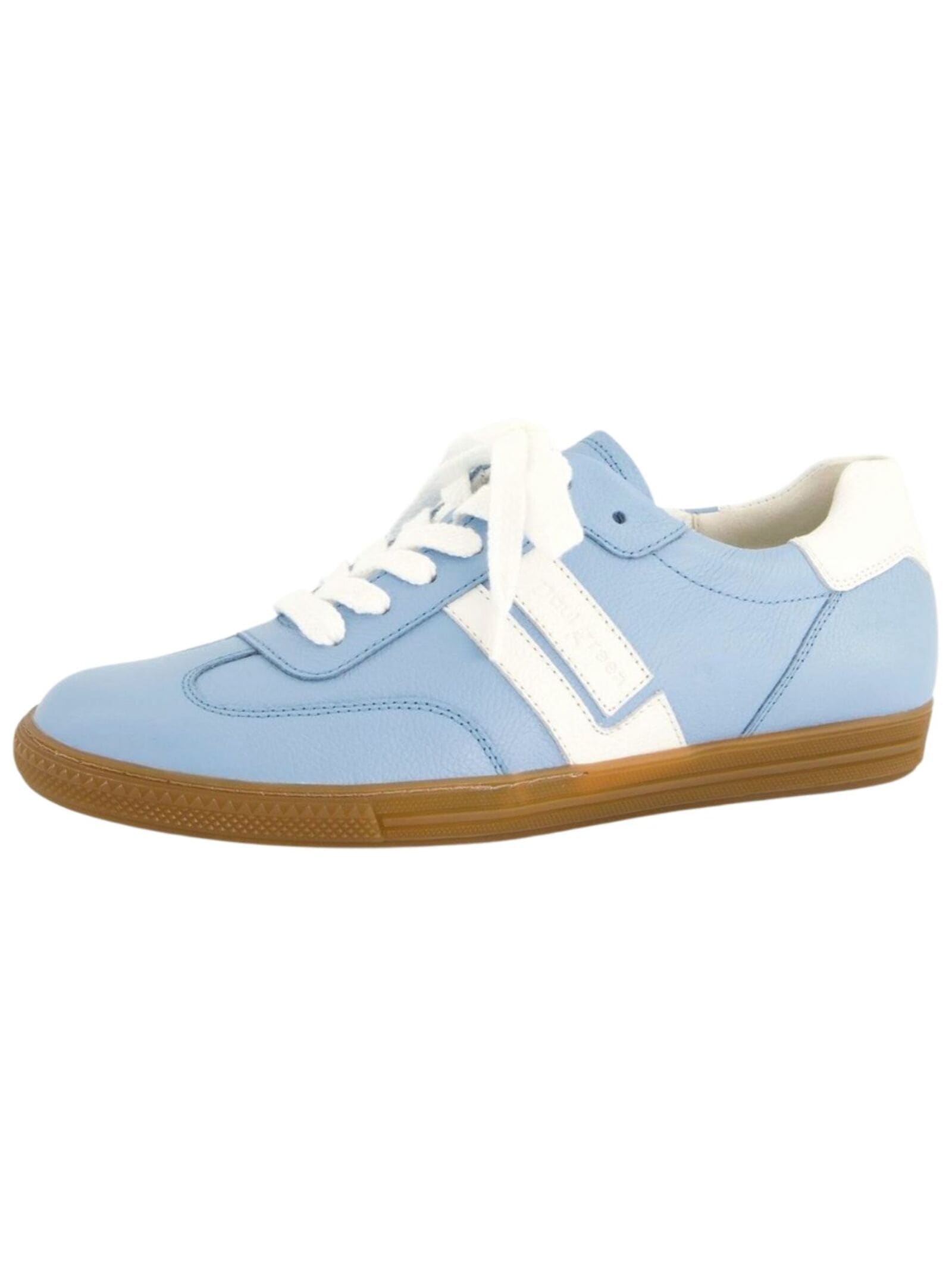 Sneaker PAUL GREEN "Paul Green Sneaker Glattleder", Damen, Gr. 38, weiß (blau, weiß), Glattleder, Schuhe Sneaker