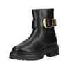 Bikerboots STEVE MADDEN "STEVE MADDEN Stiefelette Leder", Damen, Gr. 42, gold (schwarz, gold), Leder, casual, Schuhe