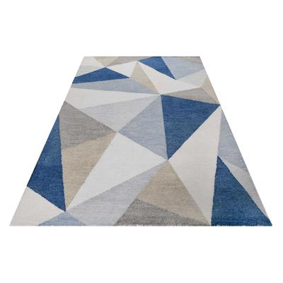 Teppich WECON HOME "Next Time 2.0", blau, B:80cm H:8mm L:150cm, Polyester, Teppiche, modern, handgefertigt, geometrisches Design für Wohn-, Schlafzimmer Image