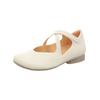Riemchenballerina THINK "Think Ballerinas Nappaleder", Damen, Gr. 38, beige (hellbeige), Nappaleder, casual, Schuhe