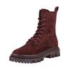 Schnürstiefelette TAMARIS "Tamaris Stiefelette Veloursleder", Damen, Gr. 36, rot (merlot), Veloursleder, casual, Schuhe