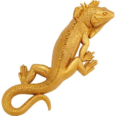 Wanddekoobjekt KARE DESIGN "Wandobjekt Lizard 31x11cm", gold (goldfarben), B:11cm H:30cm T:6cm, Polyresin, Wanddekoobjekte