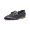 Slipper INUOVO "INUOVO Slipper Leder", Damen, Gr. 38, blau (navy), Leder, casual, Schuhe