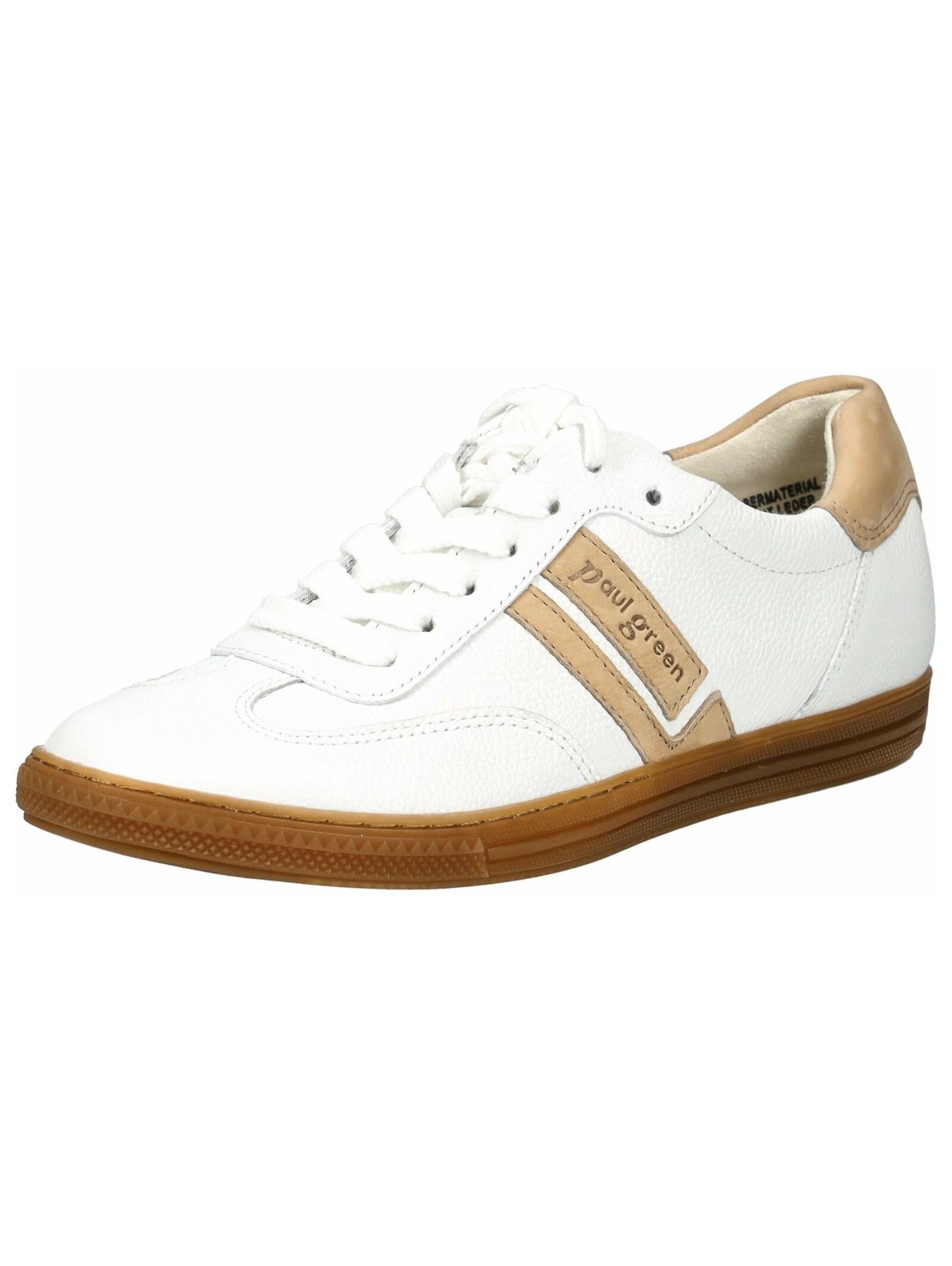 Sneaker PAUL GREEN "Paul Green Sneaker Leder", Damen, Gr. 40, braun (weiß, braun), Leder, Casual, Schuhe