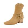 Bikerboots PAUL GREEN "Paul Green Stiefelette Veloursleder", Damen, Gr. 38, beige, Veloursleder, elegant, Schuhe