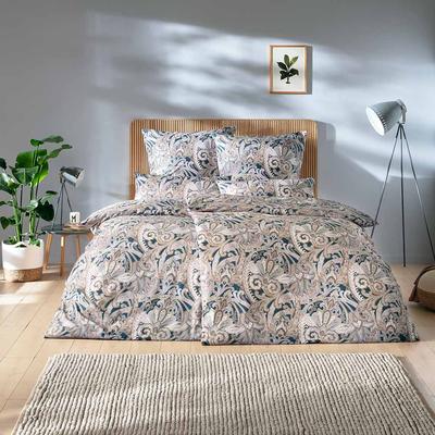 Bettwäsche ESTELLA "Anastasia", blau (navy), B/L: 155cm x 220cm, 2 St., Mako-Satin, B/L: 80cm x 80cm & 40cm x 80cm, Mako-Satin, Obermaterial: 100% Baumwolle, Bettwäsche Image