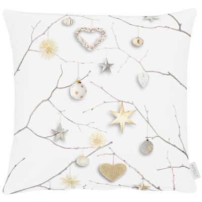 Dekokissen APELT "3750", beige,weiß, bedruckt, B:45cm H:5cm L:45cm, Polyester, Baumwolle, Dekokissen_Sitzkissen_Kissenhüllen Image