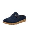 Clog RIEKER, Damen, Gr. 41, blau, Textil, casual, Schuhe, Sabot, Hausschuh, Casual-Clog, Plateausohle, zum Schlupfen