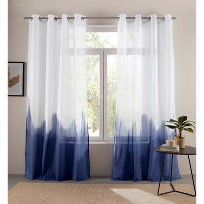 Gardine BRUNO BANANI "Nevalla" Gr. 3, blau, B:130cm H:225cm, Baumwolle, Baumwolle, Gardinen Image