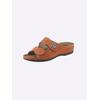 Pantolette FRANKEN-SCHUHE, Damen, Gr. 36, braun (camel), Lederimitat, sportlich, Schuhe