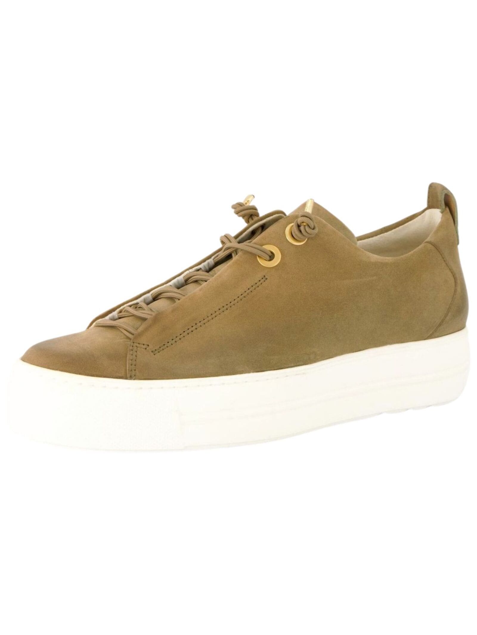 Sneaker PAUL GREEN "Paul Green Sneaker Veloursleder", Damen, Gr. 38, grün (olive), Veloursleder, Schuhe Sneaker