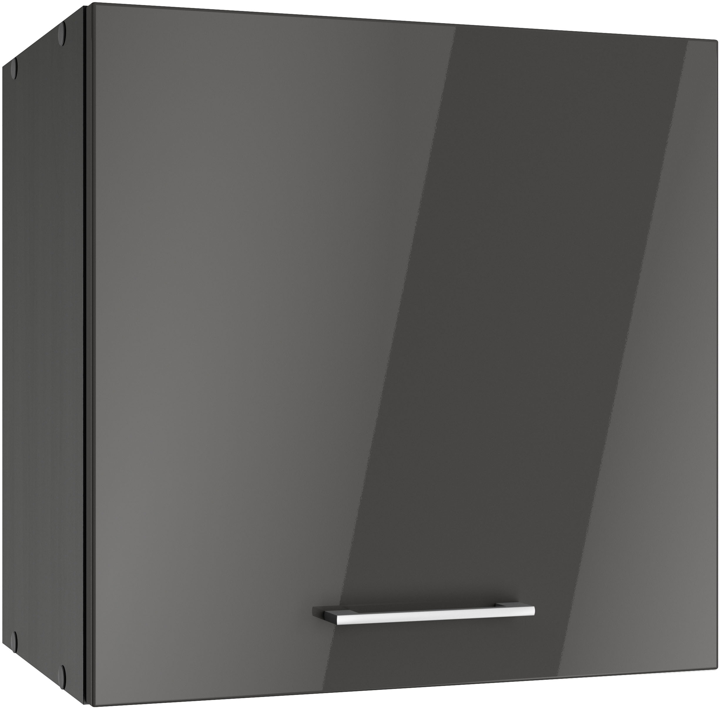 Hängeschrank KOCHSTATION "KS-Milan", grau (grau hochglanz), B:60cm H:57cm T:34cm, MDF, Schränke, Hängeschrank, Hängeschrank 60 cm, matte oder hochglänzende Fronten
