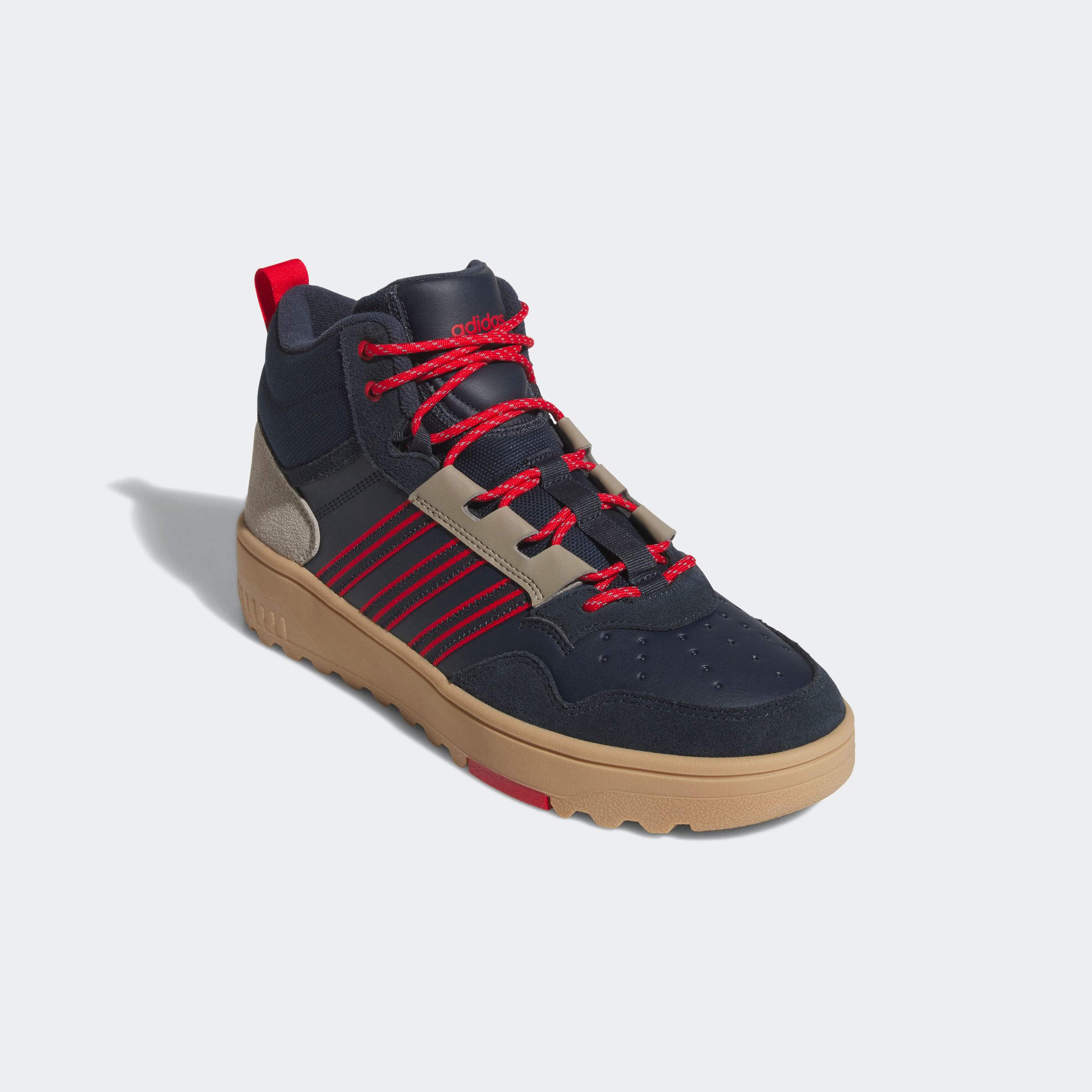 Winterboots ADIDAS SPORTSWEAR "HOOPS 4.0 MID", Damen, Gr. 39, aurora ink, better scarlet, gum4, Synthetik, Textil, Schuhe, Winterschuhe, Winterstiefel, Snowboots